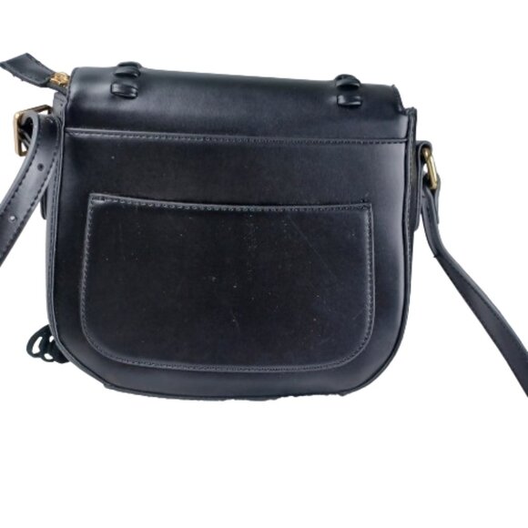 Fringe Black Saddle Cross Body Bag/Purse Western Motor Core Riding Handbag - Picture 5 of 9